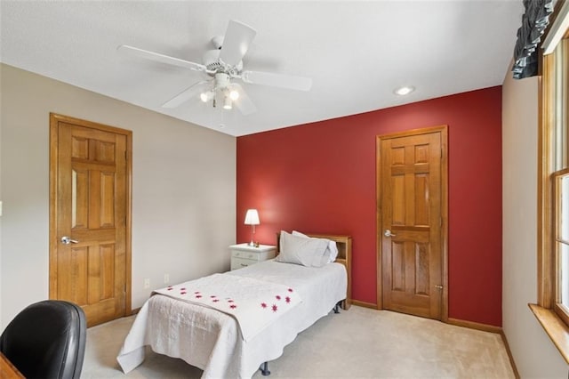 12117 Knox St, Overland Park, KS 66213 - bedroom featuring carpet, ceiling fan, and recessed lighting
