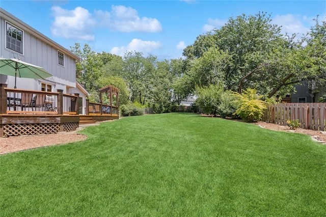 12117 Knox St, Overland Park, KS 66213 - view of yard featuring a deck