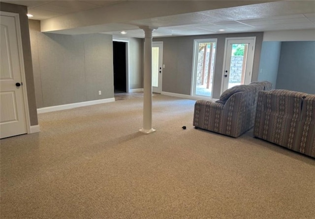 1703 Esther Dr, Kearney, MO 64060 - basement with light colored carpet and baseboards