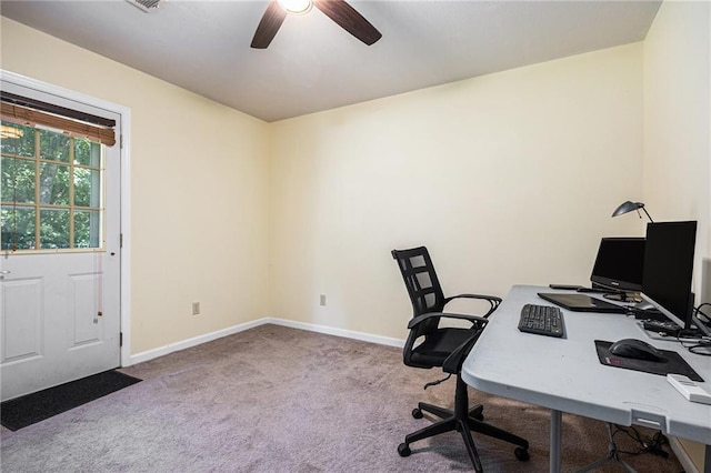 1433 Haskell Rd, Williamsburg, KS 66095 - office featuring carpet floors and ceiling fan