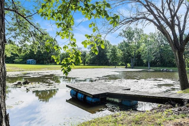 1433 Haskell Rd, Williamsburg, KS 66095 - dock area featuring a water view and view of scattered trees