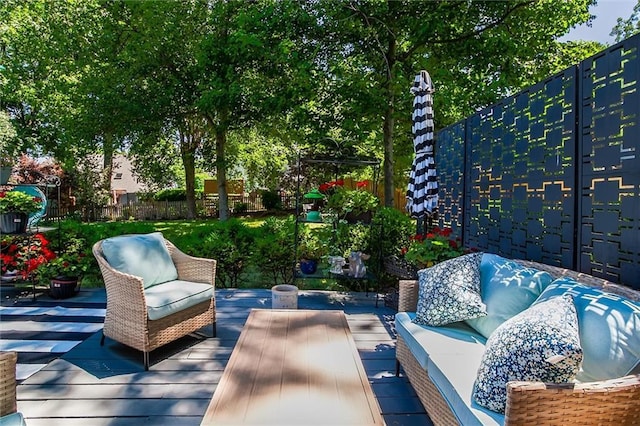9718 W 115th Ter, Overland Park, KS 66210 - view of patio / terrace featuring a deck and an outdoor living space