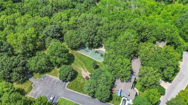 11580 S Skyview Ln, Olathe, KS 66061 - aerial view of property and surrounding area with a heavily wooded area