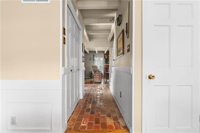 200 NE Oak Tree Cir, Lees Summit, MO 64086 - hallway with brick floors and wainscoting