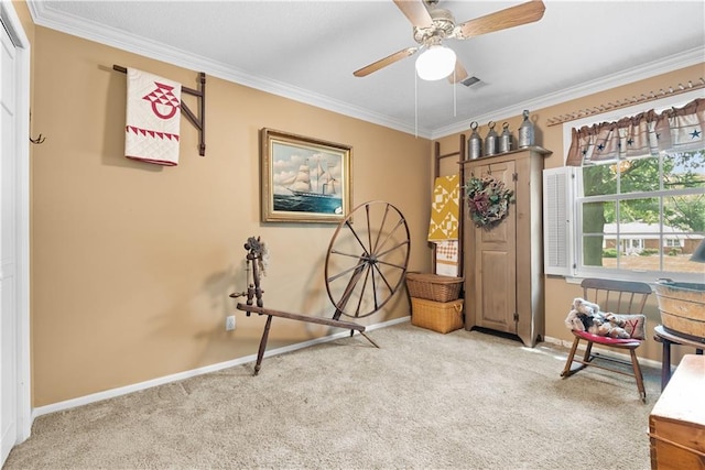 200 NE Oak Tree Cir, Lees Summit, MO 64086 - carpeted bedroom with crown molding and ceiling fan