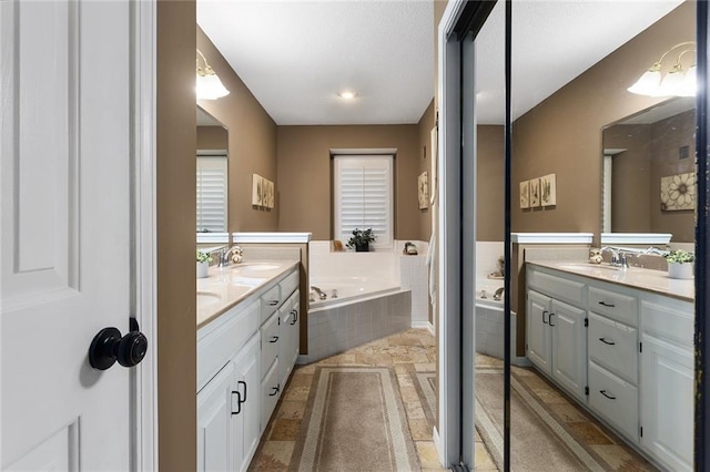 5817 Park Cir, Shawnee, KS 66216 - full bathroom with vanity and a garden tub