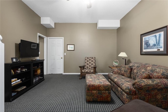 5817 Park Cir, Shawnee, KS 66216 - living area with carpet flooring and baseboards