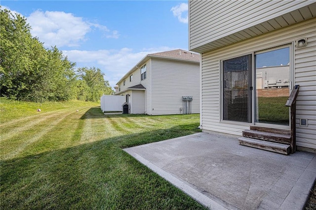 9583 N Main St, Kansas City, MO 64155 - view of grassy yard with a patio area