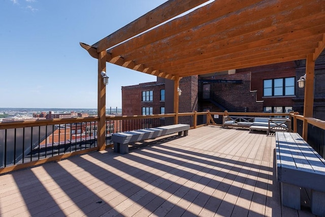 308 W 8th St Unit 409, Kansas City, MO 64105 - wooden terrace featuring a pergola