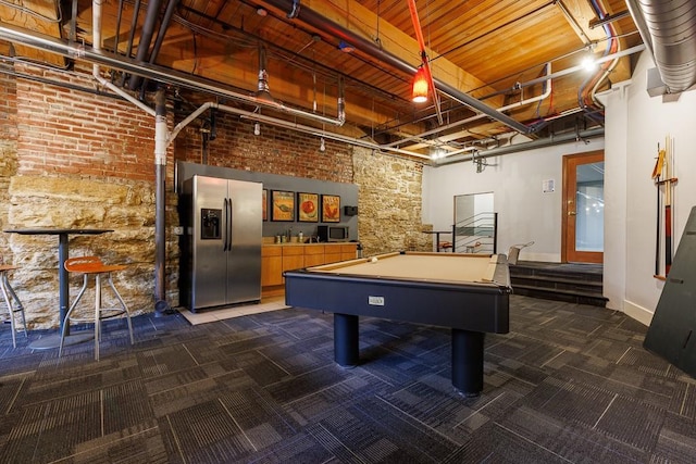 308 W 8th St Unit 409, Kansas City, MO 64105 - rec room featuring dark carpet and billiards