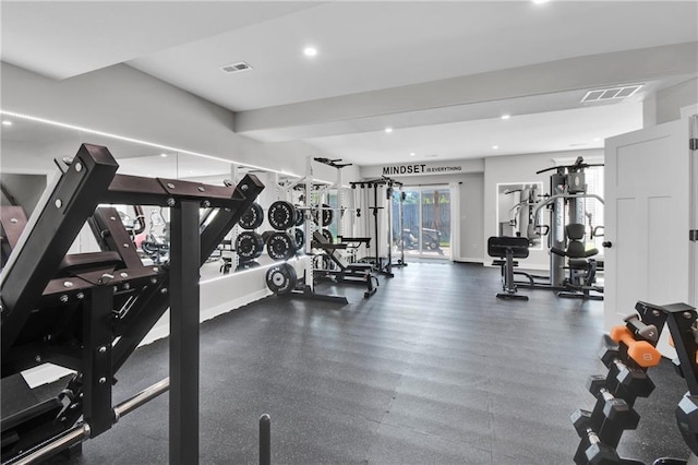 307 S Wilson St, Archie, MO 64725 - exercise room with recessed lighting