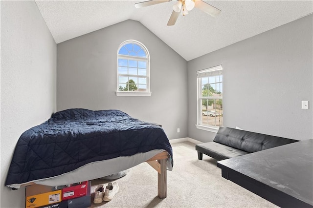 820 Peach Tree Ln, Blue Springs, MO 64064 - carpeted bedroom featuring lofted ceiling and ceiling fan