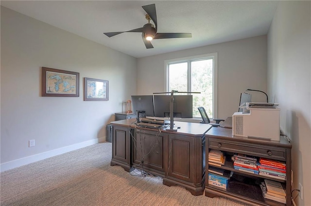7736 N Donnelly Ave, Kansas City, MO 64158 - office space featuring a ceiling fan and light colored carpet