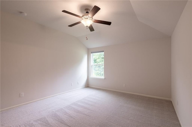 7908 SE 6th Ter, Blue Springs, MO 64014 - carpeted empty room with vaulted ceiling, a ceiling fan, and a smoke detector