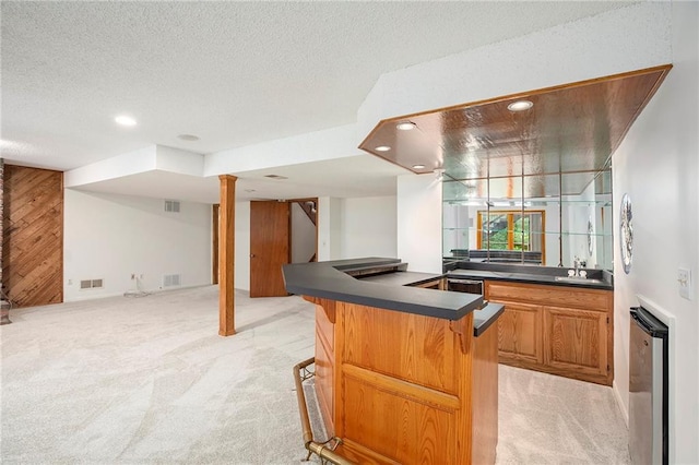 11909 Goddard St, Overland Park, KS 66213 - indoor bar with light carpet, recessed lighting, and a textured ceiling