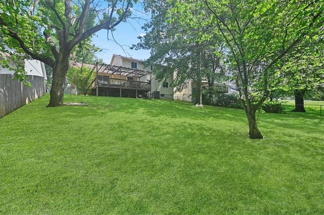1621 Vilas St, Leavenworth, KS 66048 - view of green lawn with a wooden deck