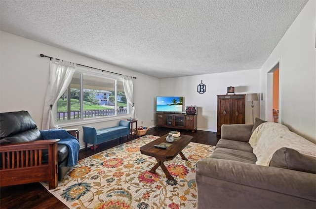 1621 Vilas St, Leavenworth, KS 66048 - living area with wood finished floors and a textured ceiling
