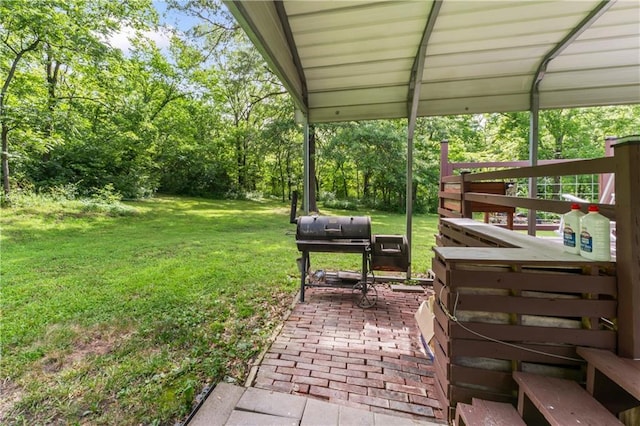 10708 E 301st St, Drexel, MO 64742 - view of grassy yard featuring a wooden deck