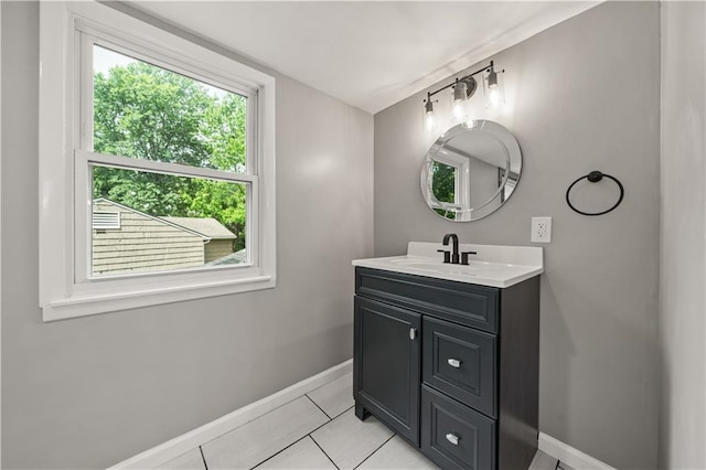 4301 W 74th St, Prairie Village, KS 66208 - bathroom with vanity and tile patterned flooring