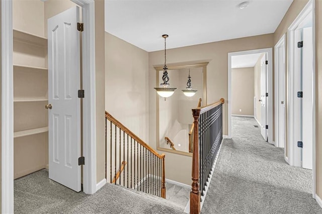 895 N Diane Dr, Olathe, KS 66061 - hallway featuring an upstairs landing and carpet flooring