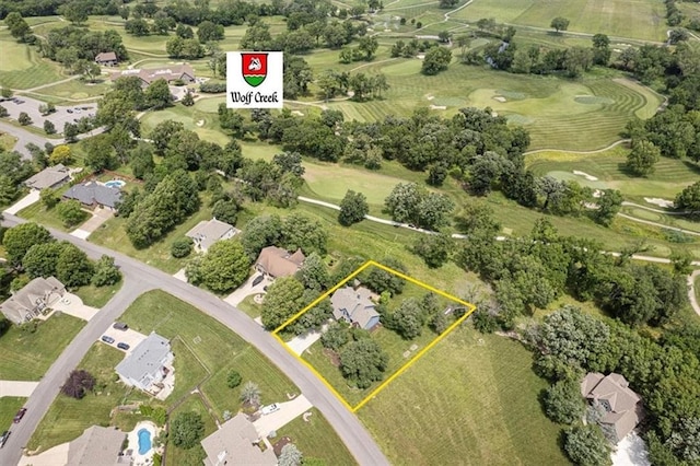 14440 W 187th Ter, Olathe, KS 66062 - aerial perspective of suburban area featuring property boundaries highlighted and a golf club