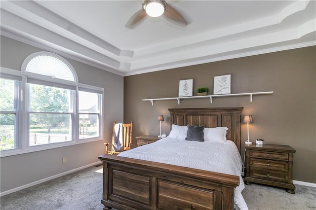 1503 Wrangler Way, Raymore, MO 64083 - bedroom with a tray ceiling, carpet floors, and ceiling fan