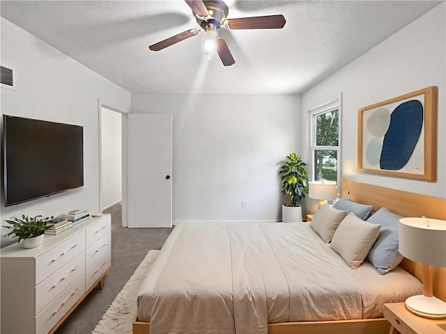 17604 E 19th Street Ct, Independence, MO 64057 - carpeted bedroom with a ceiling fan and a textured ceiling