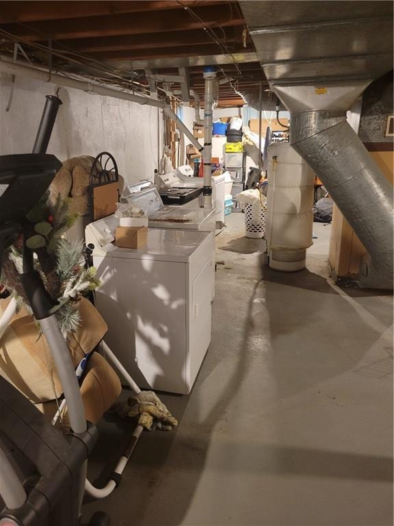 6639 Bales Ave, Kansas City, MO 64132 - unfinished basement with independent washer and dryer