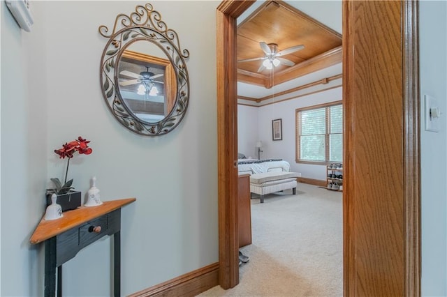22604 Vincent St, Peculiar, MO 64078 - hallway with light carpet and crown molding