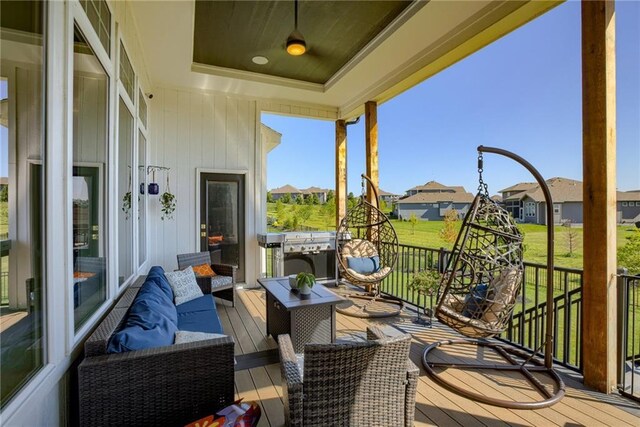 17325 Bradshaw St, Overland Park, KS 66221 - wooden terrace with a residential view