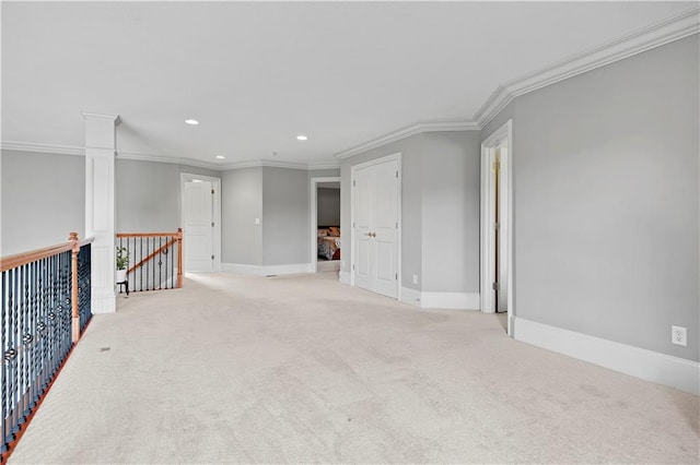 12333 Westgate St, Overland Park, KS 66213 - carpeted empty room with crown molding and recessed lighting