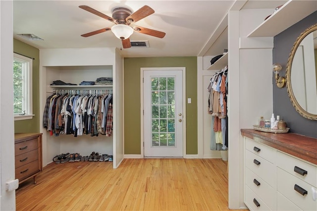2010 Eugene Field Ave, Saint Joseph, MO 64505 - walk in closet with light wood-style flooring and a ceiling fan
