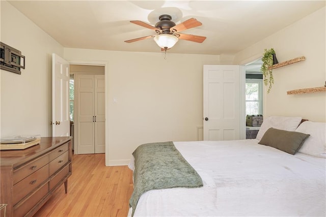 2010 Eugene Field Ave, Saint Joseph, MO 64505 - bedroom with light wood-type flooring and a ceiling fan