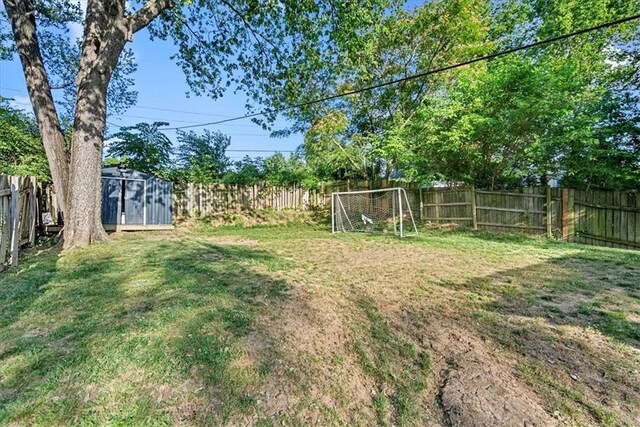 3021 Topping Ave, Kansas City, MO 64129 - fenced backyard with a storage shed