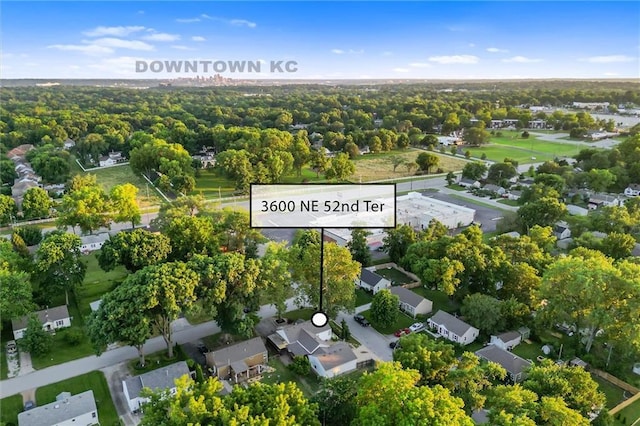 3600 NE 52nd Ter, Kansas City, MO 64119 - aerial view of property's location featuring nearby suburban area