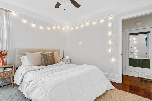 3600 NE 52nd Ter, Kansas City, MO 64119 - bedroom featuring wood finished floors and ceiling fan