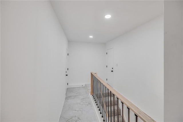 7909 Arnote Rd, Pleasant Valley, MO 64068 - hall with light marble finish floors and recessed lighting
