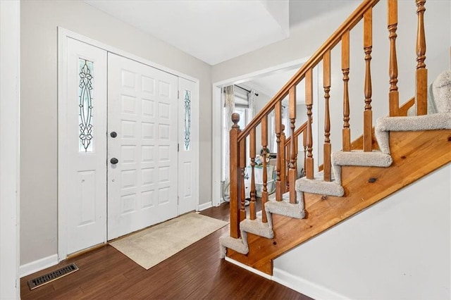 15820 W 150th Ter, Olathe, KS 66062 - foyer featuring dark wood finished floors and stairs