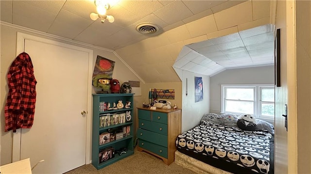 309 College St, Paola, KS 66071 - bedroom with carpet and vaulted ceiling