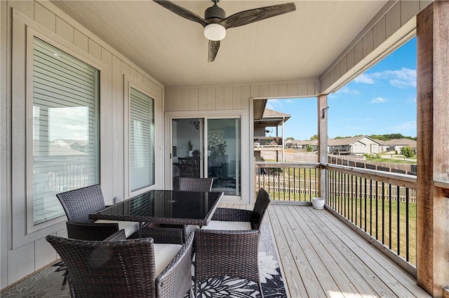 1296 NW Lindenwood Dr, Grain Valley, MO 64029 - wooden deck with a ceiling fan