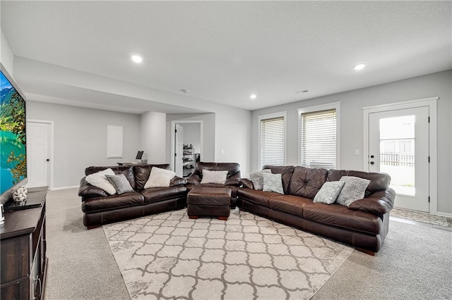 1296 NW Lindenwood Dr, Grain Valley, MO 64029 - living area with carpet floors and recessed lighting