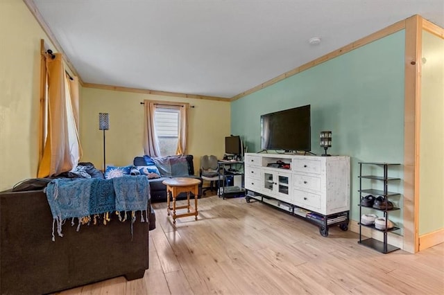 733 S Chestnut St, Olathe, KS 66061 - living area featuring ornamental molding and wood finished floors