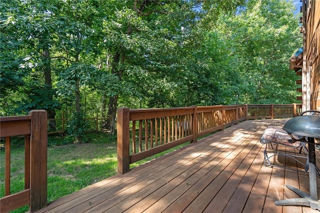 389 NW 1851st Rd, Kingsville, MO 64061 - wooden terrace featuring a lawn