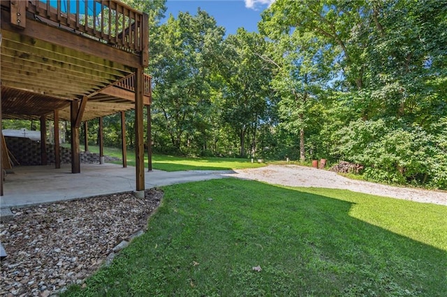 389 NW 1851st Rd, Kingsville, MO 64061 - view of grassy yard featuring a patio and a deck