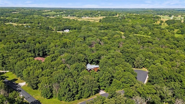 389 NW 1851st Rd, Kingsville, MO 64061 - aerial overview of property's location with a heavily wooded area