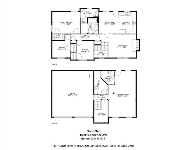 15509 Lawrence Ave, Belton, MO 64012 - view of floor plan / room layout