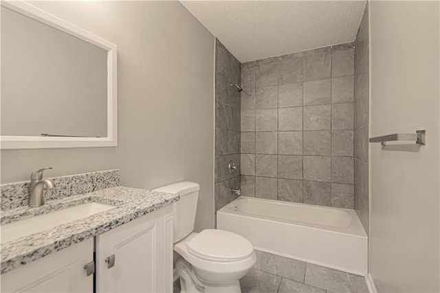 8167 NE 50th St, Kansas City, MO 64119 - bathroom with vanity, bathing tub / shower combination, and a textured ceiling