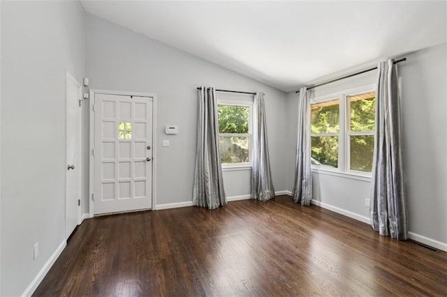 4112 N Hardesty Ave, Kansas City, MO 64117 - foyer featuring vaulted ceiling and wood finished floors
