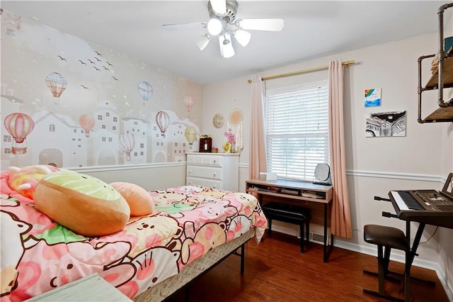 1211 SW Walnut St, Lees Summit, MO 64081 - bedroom featuring wood finished floors and ceiling fan