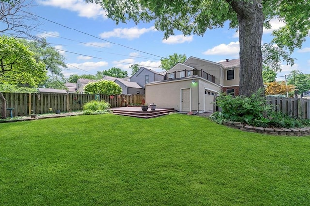 1296 W 72nd Ter, Kansas City, MO 64114 - fenced backyard with a deck and a balcony
